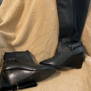 Black wedge boots. Made by Steve Madden:Steven
